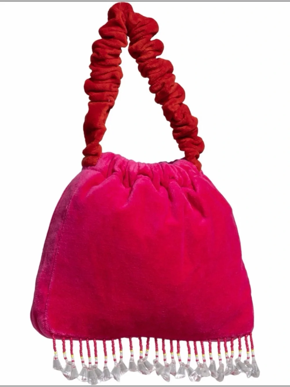 Free People Vancouver Velvet Beaded Clutch Purse Mini-Handbag $58 Retail NWT